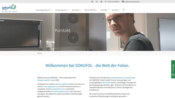 Website Screenshot: SOKUFOL Folien GmbH Die Welt der Folien - Ihr Spezialist für Verpackungsfolien und Verpackungsberatung - Sokufol - Date: 2023-06-20 10:40:26