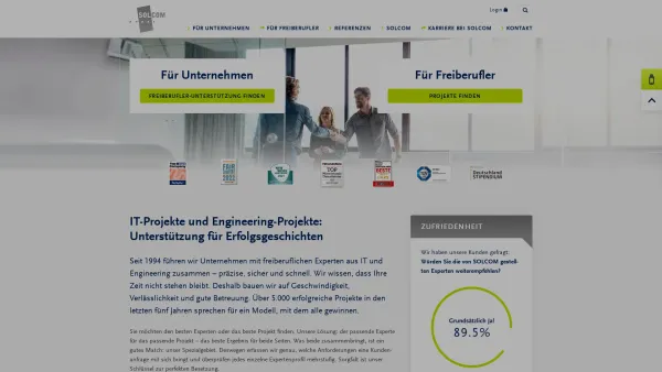 Website Screenshot: SOLCOM Unternehmensberatung GmbH - IT-Projekte und Engineering-Projekte | SOLCOM - Date: 2023-06-20 10:40:26