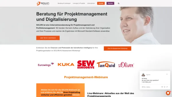 Website Screenshot: SOLVIN information management GmbH - SOLVIN | Ihre Experten für Projektmanagement Beratung - Date: 2023-06-20 10:42:28
