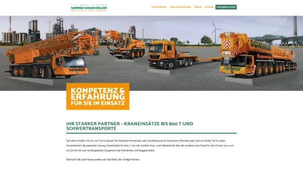 Website Screenshot: Sommer Kranverleih GmbH -  - Modernste  Technik - Persönliche 24 Std.-Betreuung - Kostenlose Beratung nach Maß! - Transporter in Bremen - Sommer Kranverleih - Date: 2023-06-20 10:40:28