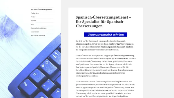 Website Screenshot: Spanisch-Übersetzungsdienst - www.spanisch-uebersetzungsdienst.de – Ihr Spanisch-Spezialist - Date: 2023-06-20 10:42:28