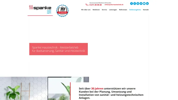 Website Screenshot: Spanke Haustechnik - Installateur für Sanitär & Heizung - Badsanierung Düsseldorf - Date: 2023-06-20 10:42:28