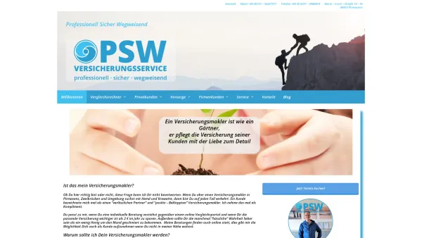 Website Screenshot: PSW Versicherungsservice GmbH - Versicherungsmakler PSW Versicherungsservice GmbH - Date: 2023-06-20 10:40:28