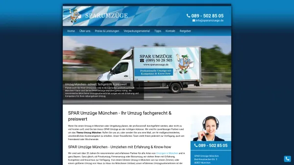 Website Screenshot: Sparumzüge - Umzug München mit dem Umzugsunternehmen SPAR Umzüge - Date: 2023-06-20 10:40:28