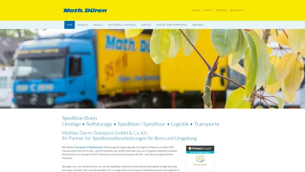 Website Screenshot: Mathias Düren GmbH & Co. KG - Internationale Spedition Düren ▶ Umzug | Transport | Spediteur - Date: 2023-06-20 10:40:28
