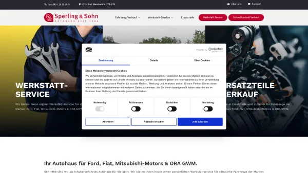 Website Screenshot: Fiat-Servicepartner B. Sperling GmbH - Sperling & Sohn » Autohaus für Ford, Fiat und Mitsubishi - Date: 2023-06-20 10:42:28