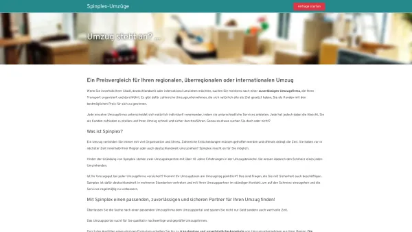 Website Screenshot: Spinplex Umzüge - Spinplex Umzüge Regional & International - Date: 2023-06-20 10:40:28