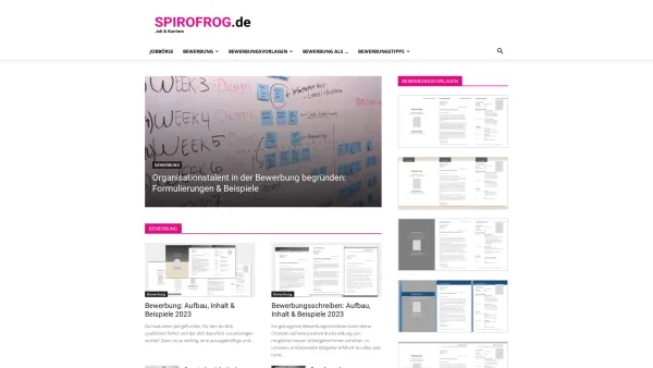 Website Screenshot: Jobbörse Spirofrog.de - Karrieremagazin: Job, Bewerbung & Beruf - Date: 2023-06-20 10:40:28
