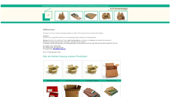 Website Screenshot: S+P Verpackungen GmbH - S Plus P Verpackungen | Langenfeld - Date: 2023-06-20 10:40:28