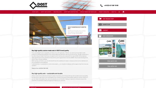 Website Screenshot: NORDIG IWS GmbH, Ind. Wartungsservice Abteilung Sportnetze - Buy custom-made nets | DOST - Date: 2023-06-20 10:40:28