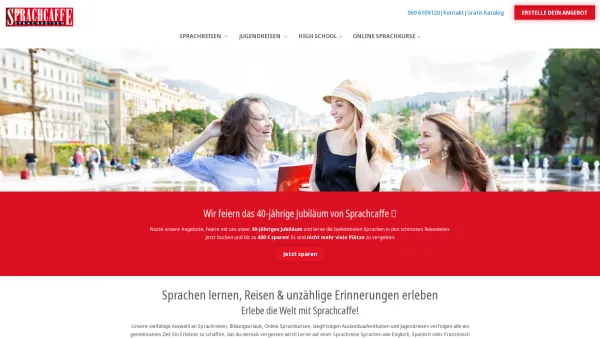 Website Screenshot: Sprachcaffe Sprachreisen GmbH - Sprachreisen | Sprachen lernen in zertifizierten Sprachschulen - Date: 2023-06-20 10:40:28