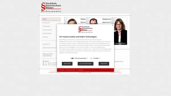 Website Screenshot: Stockhofe · Porada · Sonnenschein Rechtsanwälte - Rechtsanwaltskanzlei Stockhofe, Sonnenschein, Blümer - Date: 2023-06-20 10:40:29