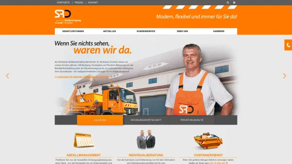 Website Screenshot: Stadtreinigung Dresden GmbH -  Ihr Partner für  eine saubere Stadt - Startseite // Herzlich Willkommen | Stadtreinigung Dresden (SRD) - Date: 2023-06-20 10:40:29