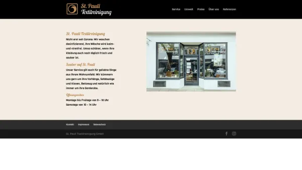 Website Screenshot: St. Pauli Textilreinigung - St. Pauli Textilreinigung | Hamburg - Date: 2023-06-20 10:40:29