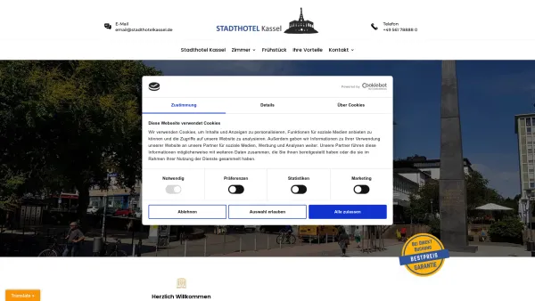 Website Screenshot: Stadthotel Kassel - Ihr Hotel direkt im Zentrum von Kassel - Stadthotel Kassel - Date: 2023-06-20 10:40:29