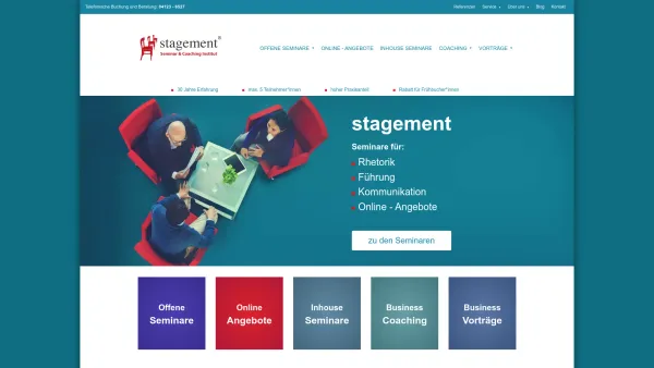Website Screenshot: Stagement - Seminare & Coachings für Fach- und Führungskräfte - Stagement - Date: 2023-06-20 10:40:31