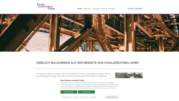 Website Screenshot: Stahlgerüstbau Nord GmbH - Stahlgerüstbau-Nord | Home - Date: 2023-06-20 10:40:31