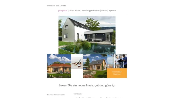 Website Screenshot: Standard Bau GmbH - Standard Bau GmbH - Haus günstig und solide bauen - Date: 2023-06-20 10:40:31