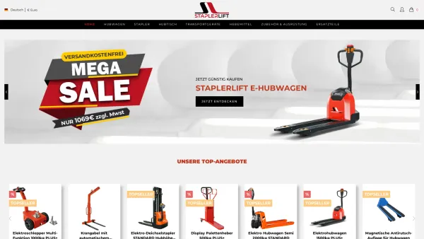 Website Screenshot: Staplerlift GmbH - STAPLERLIFT - Ihr Online-Shop für Lager & Logistik - Date: 2023-06-20 10:42:28