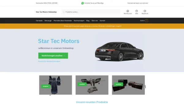Website Screenshot: Star Tec Motors GmbH & Co. KG - Star Tec Motors Onlineshop – erstklassige Ersatzteile und Nachrüstungen für Ihren Mercedes Benz! - Date: 2023-06-20 10:42:28