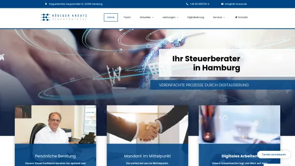 Website Screenshot: Rüdiger Kreutz Steuerberater - Startseite - Rüdiger Kreutz Steuerberater in Hamburg - Date: 2023-06-20 10:40:31