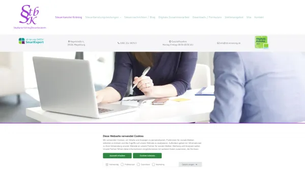 Website Screenshot: Steuerkanzlei Stephanie Kröning - Steuerkanzlei Kröning – Ihre Steuerberaterin in Magdeburg - Date: 2023-06-20 10:42:28