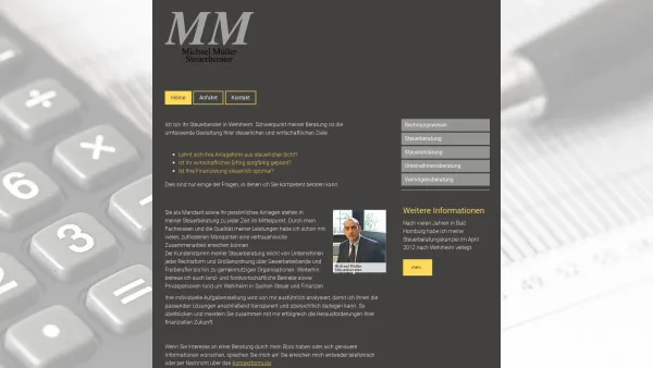 Website Screenshot: Michael Müller Steuerberater - Home - 1605877752s Webseite! - Date: 2023-06-20 10:40:31