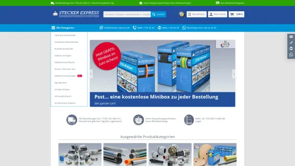 Website Screenshot: Stecker Express GmbH - Stecker Express: Großhandel für elektrotechn. & mechanische Produkte - Date: 2023-06-20 10:40:31