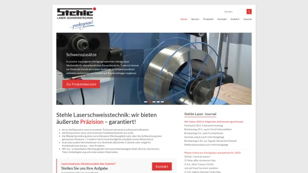 Website Screenshot: Gerhard Stehle Laserschweißtechnik - Stehle Laserschweisstechnik – punktgenau! - Date: 2023-06-20 10:40:31