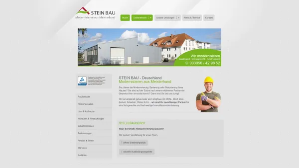 Website Screenshot: A. Stein Bau-GmbH - Home - Date: 2023-06-20 10:40:31