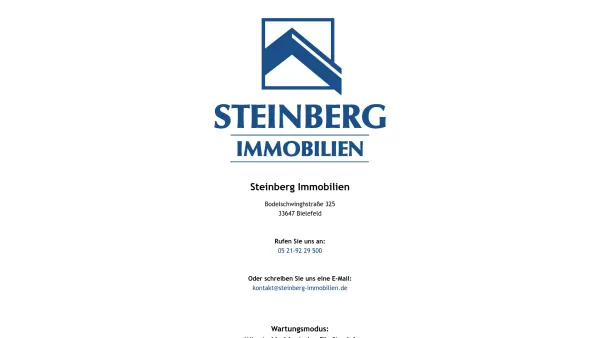 Website Screenshot: STEINBERG IMMOBILIEN -  Willkommen  bei den Immobilien-Profis Professionell - Persönlich - Individuell - Steinberg Immobilien in Bielefeld - Date: 2023-06-20 10:40:31