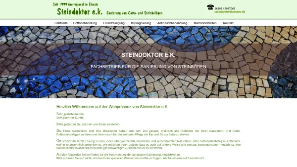 Website Screenshot: Steindoktor e.K. Sanierung von Cotto und Steinbelägen - Steindoktor Sanierung von Cotto Terracotta und Steinböden - Date: 2023-06-20 10:40:31