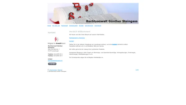 Website Screenshot: Steingass Günther Rechtsanwalt - Rechtsanwalt Günther Steingass - Date: 2023-06-20 10:40:31