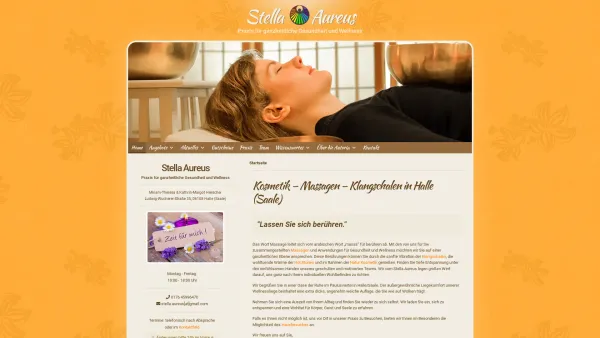 Website Screenshot: Stella Aureus Praxis für ganzheitliche Gesundheit und Wellness - Massagestudio Halle » Gesundheit & Wellness | Stella Aureus - Date: 2023-06-20 10:40:31