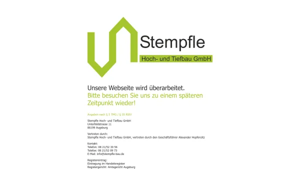 Website Screenshot: Stempfle Hoch- und Tiefbau GmbH -  ...mehr  Freude bei Ausbau und Renovierung - Stempfle Hoch- und Tiefbau GmbH - Date: 2023-06-20 10:40:31