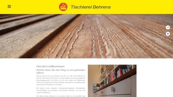 Website Screenshot: Stephan Behrens Tischlerei - Startseite - Stephan Behrens - Date: 2023-06-20 10:40:31