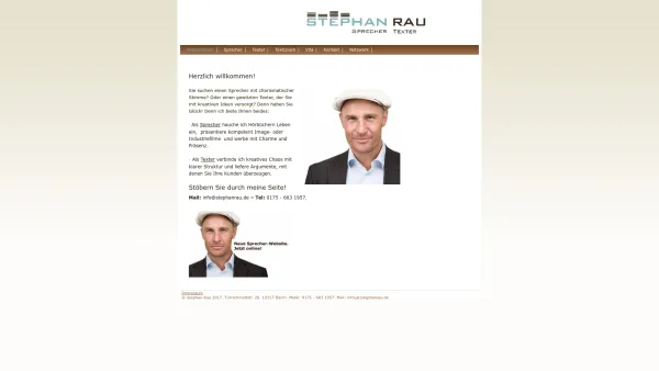 Website Screenshot: Stephan Rau Sprecher & Texter - Willkommen! - Werbetexter und Off-Sprecher, Hamburg Berlin - Date: 2023-06-20 10:40:31