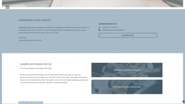Website Screenshot: MAX HELLER Steuerberatungsgesellschaft GmbH - Steuerberatungsgesellschaft GmbH - Max Heller - Date: 2023-06-20 10:40:34