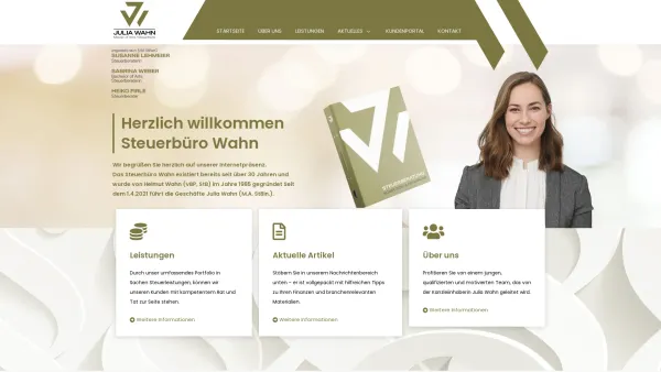 Website Screenshot: Helmut Wahn Steuerberater und vereidigter Buchprüfer - Steuerbüro Wahn – Seit über 30 Jahren - Date: 2023-06-20 10:40:34