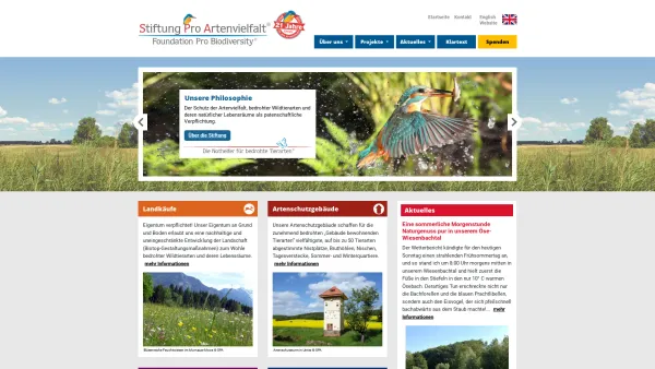 Website Screenshot: Stiftung Pro Artenvielfalt - Stiftung pro Artenvielfalt - Date: 2023-06-20 10:40:34