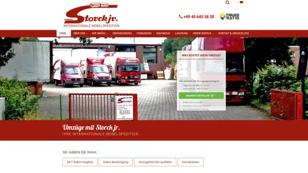 Website Screenshot: Bernhard Storck jr. GmbH - Umzüge Hamburg - Transporte, Umzugsfirma, Privatmuzug, Firmenmuzug - Bernhard Storck jr. GmbH - Date: 2023-06-20 10:40:34