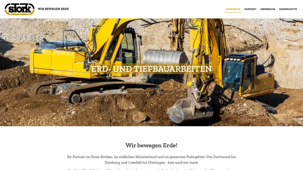 Website Screenshot: Stork GmbH Bagger und Raupenbetrieb - Startseite - Stork GmbH - Wir bewegen Erde - Date: 2023-06-20 10:40:34