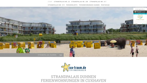 Website Screenshot: Ferienwohnungen im Strandpalais Duhnen - Strandpalais Duhnen - Ferienwohnung Cuxhaven - Date: 2023-06-20 10:42:29