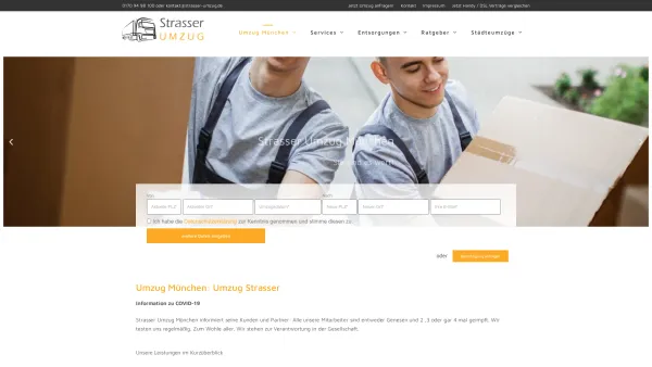 Website Screenshot: www.strasser-umzug.de - Umzüge München: Büro- Firmen und Privat Umzug - Date: 2023-06-20 10:40:34