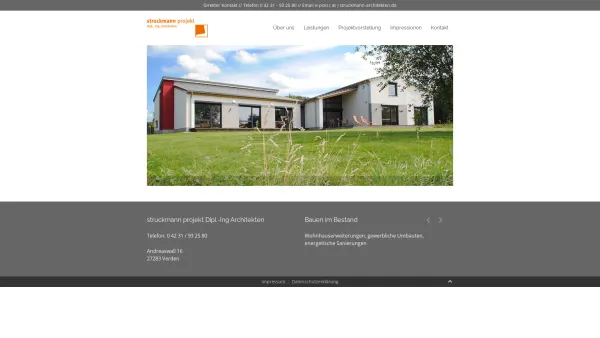 Website Screenshot: struckmann projekt Dipl.-Ing. Architekten -  Zeitgemäße Bauplanung - perfektes Baumanagement - struckmann projekt Dipl.-Ing Architekten - Home - Date: 2023-06-20 10:40:34