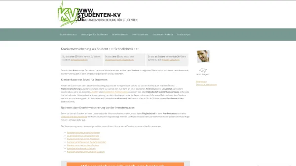 Website Screenshot: Studenten-KV.de - Krankenversicherung für Studenten >> alles Wichtige auf student-kv.de - Date: 2023-06-20 10:40:34