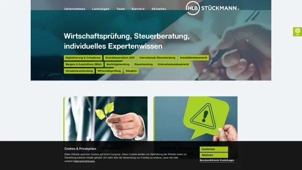 Website Screenshot: HLB Dr. Stückmann und Partner Wirtschaftsprüfungsgesellschaft, Steuerberatungsgesellschaft - HLB Stückmann - Steuerberater und Wirtschaftsprüfer in Bielefeld | HLB Stückmann - Date: 2023-06-20 10:40:34