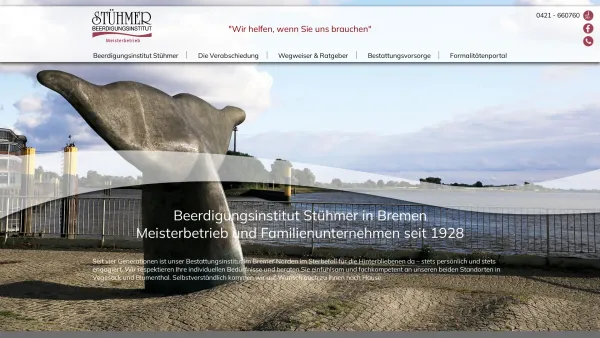 Website Screenshot: Beerdigungsinstitut Stühmer -  Wir  helfen, wenn Sie uns brauchen. - Start - Beerdigungsinstitut Wilhelm Stühmer - Date: 2023-06-20 10:40:34
