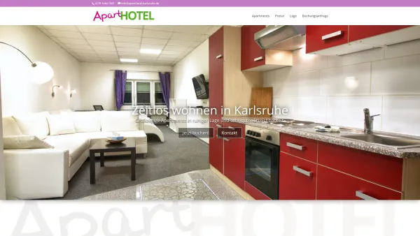Website Screenshot: Stundenhotel - Aparthotel Karlsruhe | Leben auf Zeit in Karlsruhe - Date: 2023-06-20 10:40:34