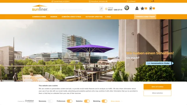 Website Screenshot: SunLiner® GmbH - Sonnenschirme beim Sonnenschirm-Fachhändler sunliner.de - Date: 2023-06-20 10:40:34